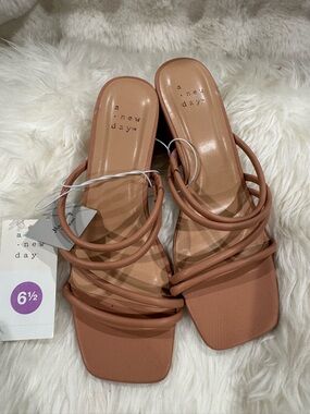 a new day Strappy Square-Toe Heeled Sandals - Brown